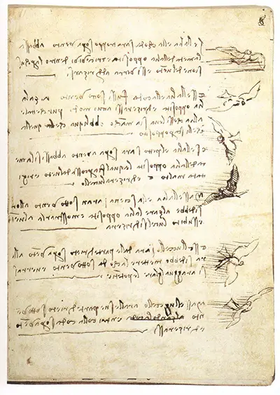 Codex sur le vol des oiseaux Léonard de Vinci